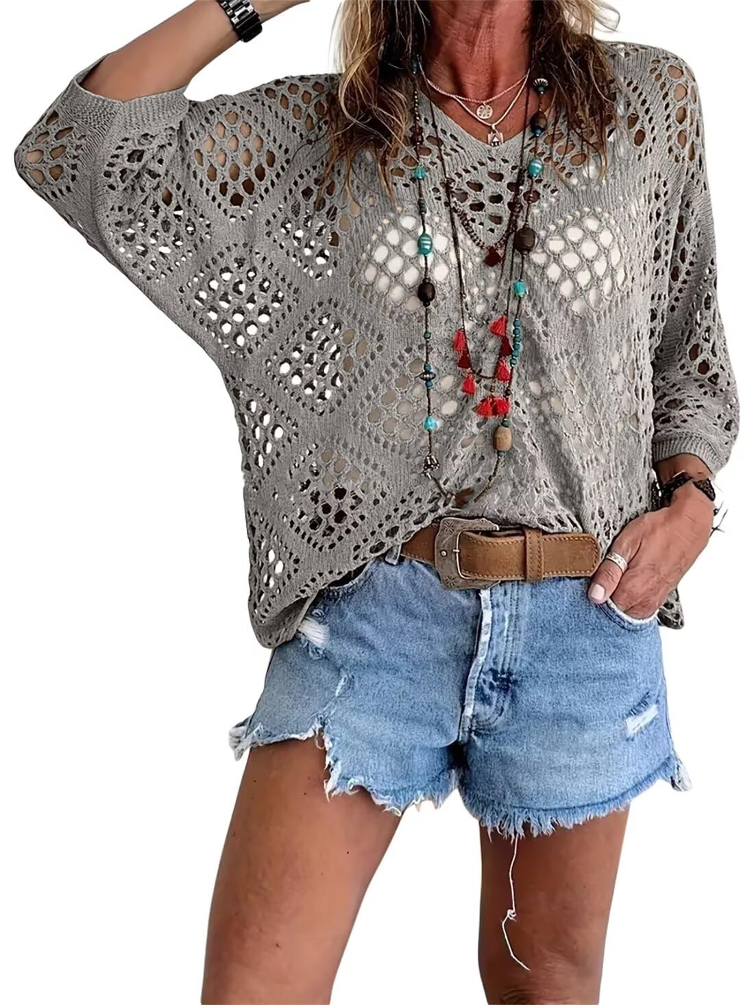 Bella Crochet Top | Bohemian - Inspired, V - Neck - Hartwella