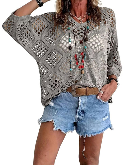 Bella Crochet Top | Bohemian - Inspired, V - Neck - Hartwella