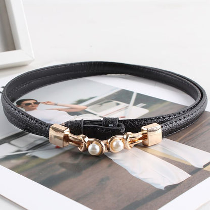 Bella Fashion Belt | Pearl Buckle Elegance - Hartwella