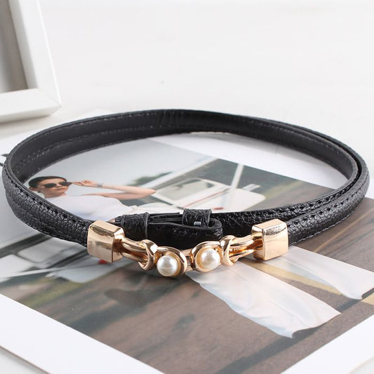 Bella Fashion Belt | Pearl Buckle Elegance - Hartwella