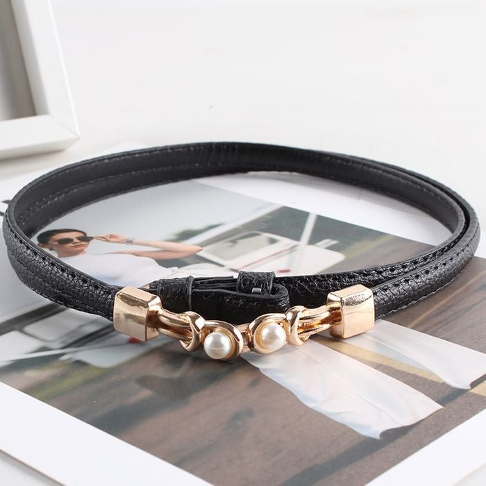 Bella Fashion Belt | Pearl Buckle Elegance - Hartwella