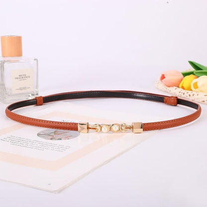 Bella Fashion Belt | Pearl Buckle Elegance - Hartwella