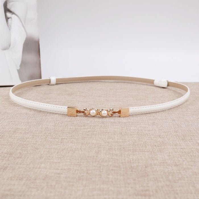 Bella Fashion Belt | Pearl Buckle Elegance - Hartwella