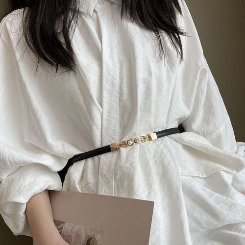Bella Fashion Belt | Pearl Buckle Elegance - Hartwella
