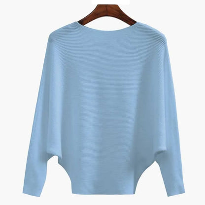 Bella Oversized Sweater | Soft Ribbed Knit, Boat Neck Design - Hartwella