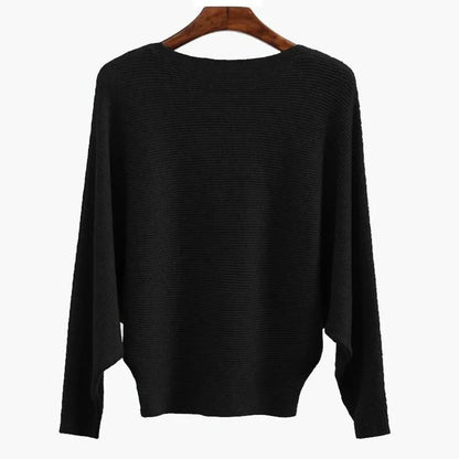 Bella Oversized Sweater | Soft Ribbed Knit, Boat Neck Design - Hartwella