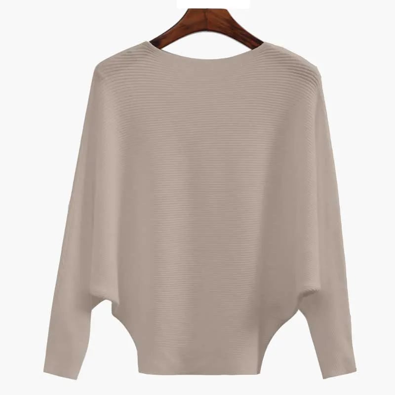 Bella Oversized Sweater | Soft Ribbed Knit, Boat Neck Design - Hartwella