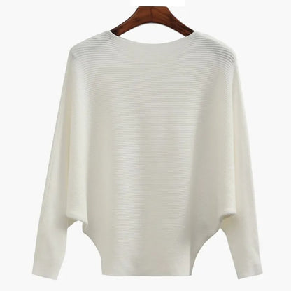 Bella Oversized Sweater | Soft Ribbed Knit, Boat Neck Design - Hartwella