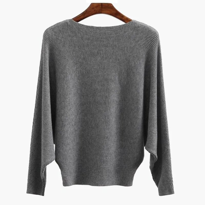 Bella Oversized Sweater | Soft Ribbed Knit, Boat Neck Design - Hartwella