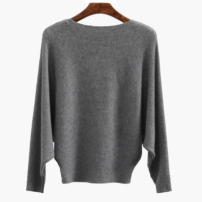 Bella Oversized Sweater | Soft Ribbed Knit, Boat Neck Design - Hartwella