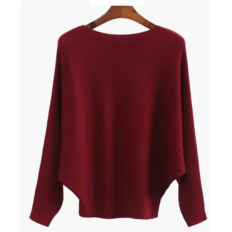 Bella Oversized Sweater | Soft Ribbed Knit, Boat Neck Design - Hartwella
