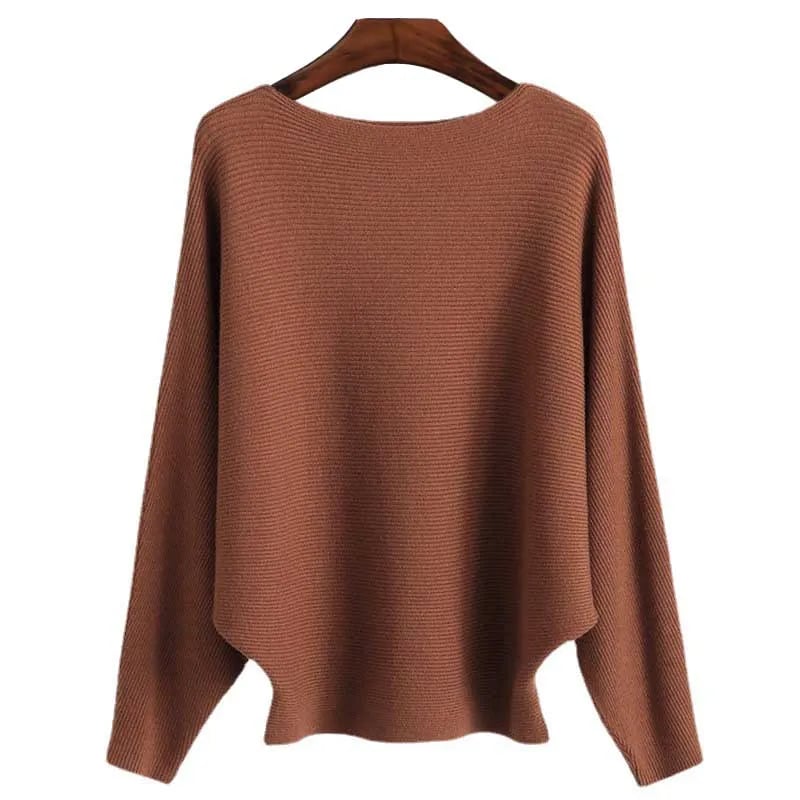 Bella Oversized Sweater | Soft Ribbed Knit, Boat Neck Design - Hartwella