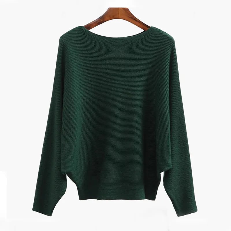 Bella Oversized Sweater | Soft Ribbed Knit, Boat Neck Design - Hartwella