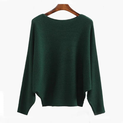Bella Oversized Sweater | Soft Ribbed Knit, Boat Neck Design - Hartwella
