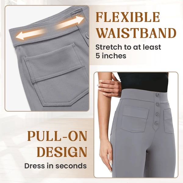 Bella Stretch Pants | High Waist, Elastic Polyester - Hartwella