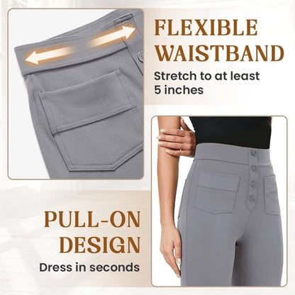 Bella Stretch Pants | High Waist, Elastic Polyester - Hartwella