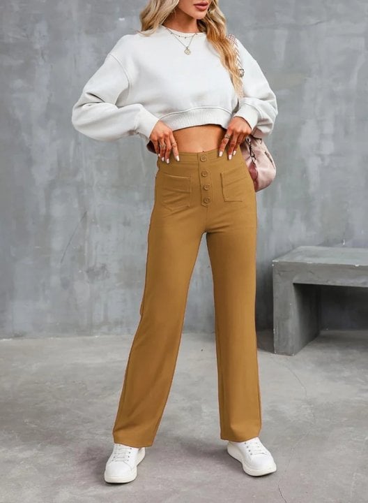 Bella Stretch Pants | High Waist, Elastic Polyester - Hartwella