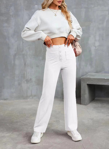 Bella Stretch Pants | High Waist, Elastic Polyester - Hartwella