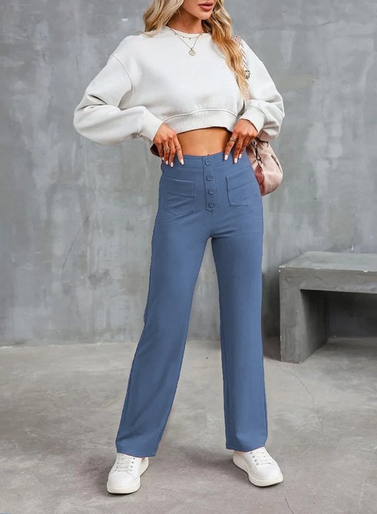 Bella Stretch Pants | High Waist, Elastic Polyester - Hartwella