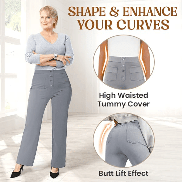 Bella Stretch Pants | High Waist, Elastic Polyester - Hartwella