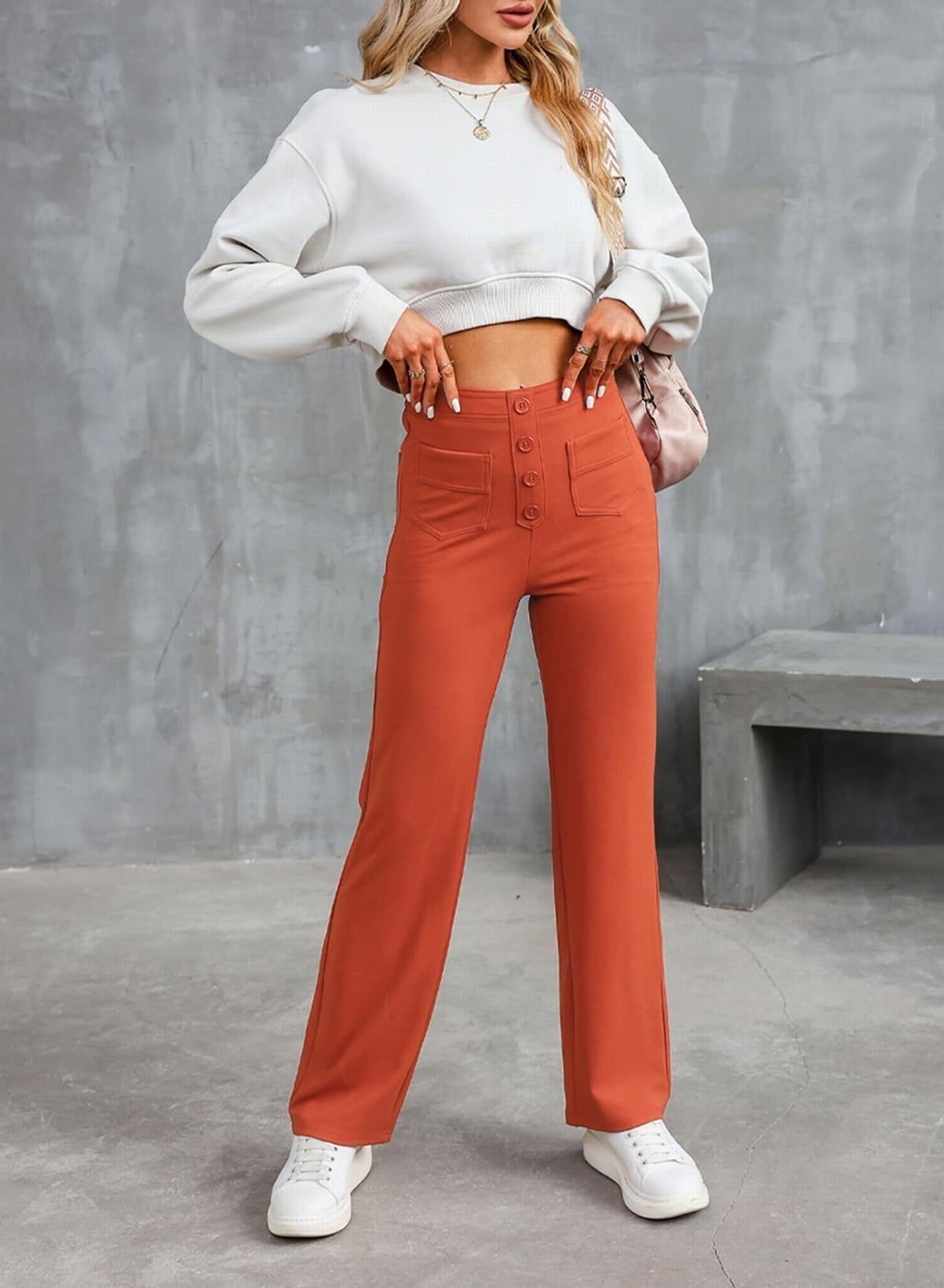 Bella Stretch Pants | High Waist, Elastic Polyester - Hartwella