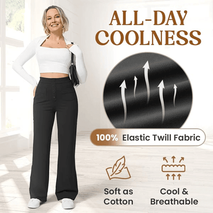 Bella Stretch Pants | High Waist, Elastic Polyester - Hartwella