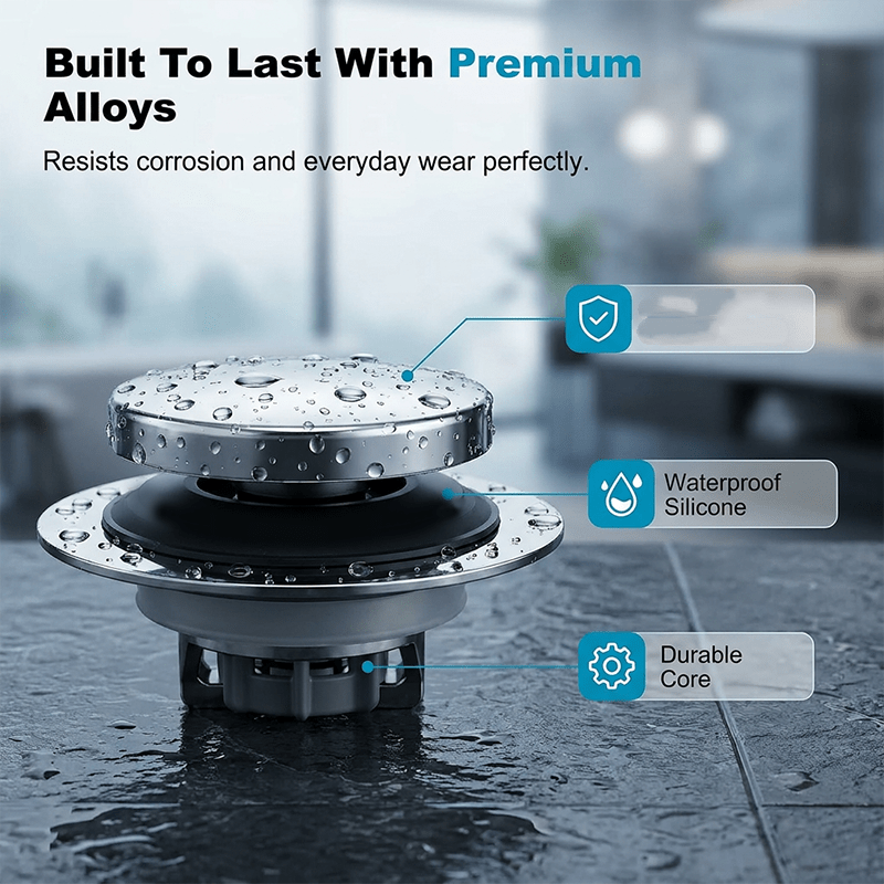 Bello Bathtub Drain Stopper | Leak-Proof, Universal Fit, Easy to Clean - Hartwella