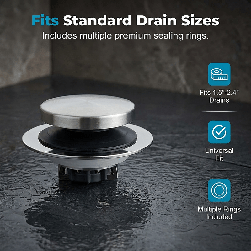 Bello Bathtub Drain Stopper | Leak-Proof, Universal Fit, Easy to Clean - Hartwella