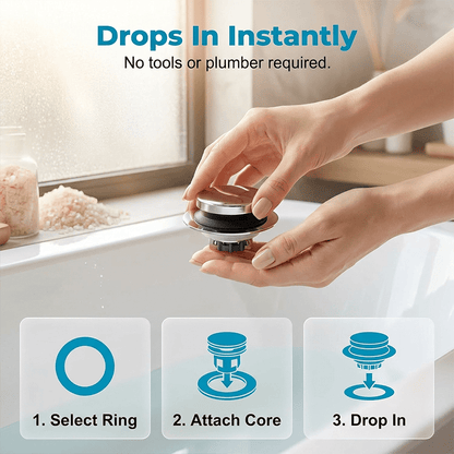 Bello Bathtub Drain Stopper | Leak-Proof, Universal Fit, Easy to Clean - Hartwella