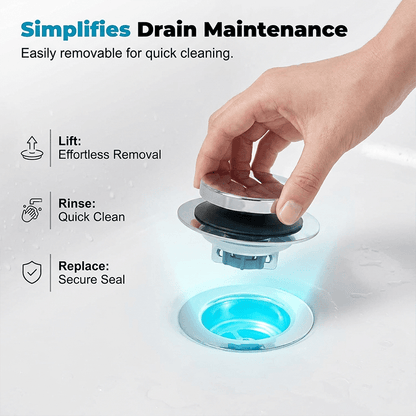 Bello Bathtub Drain Stopper | Leak-Proof, Universal Fit, Easy to Clean - Hartwella