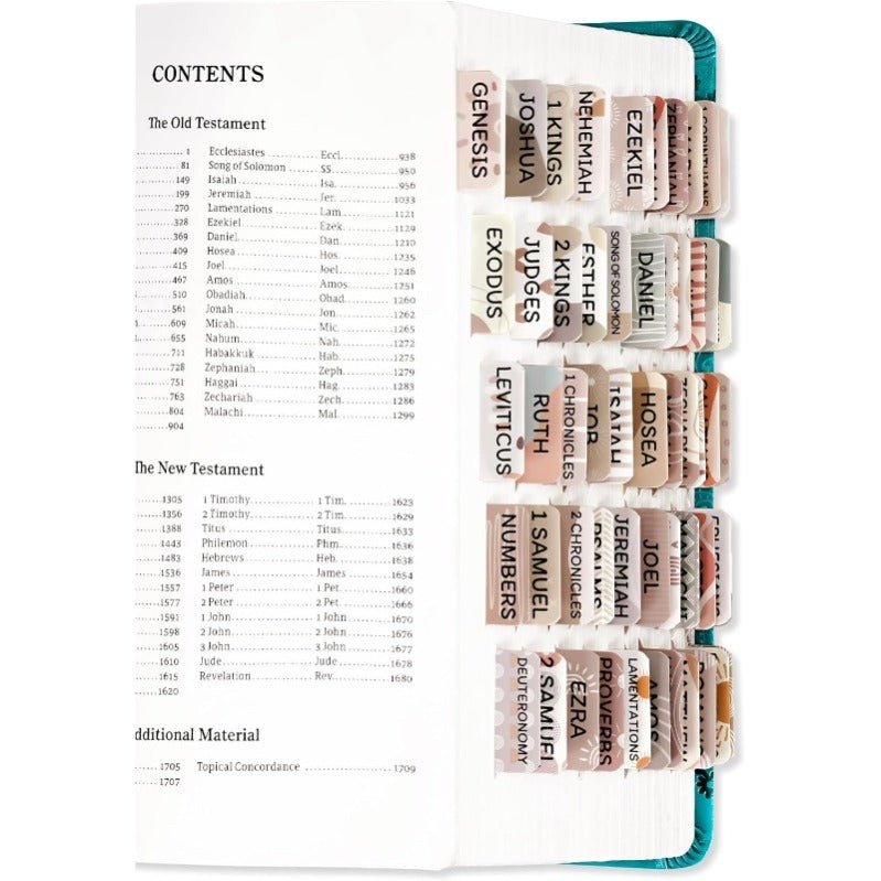 Biblio Bible Tab Set | 75 - Piece Laminated Bible Index Tabs, Waterproof, Easy Alignment - Hartwella