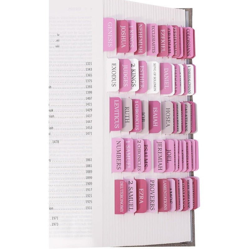 Biblio Bible Tab Set | 75 - Piece Laminated Bible Index Tabs, Waterproof, Easy Alignment - Hartwella