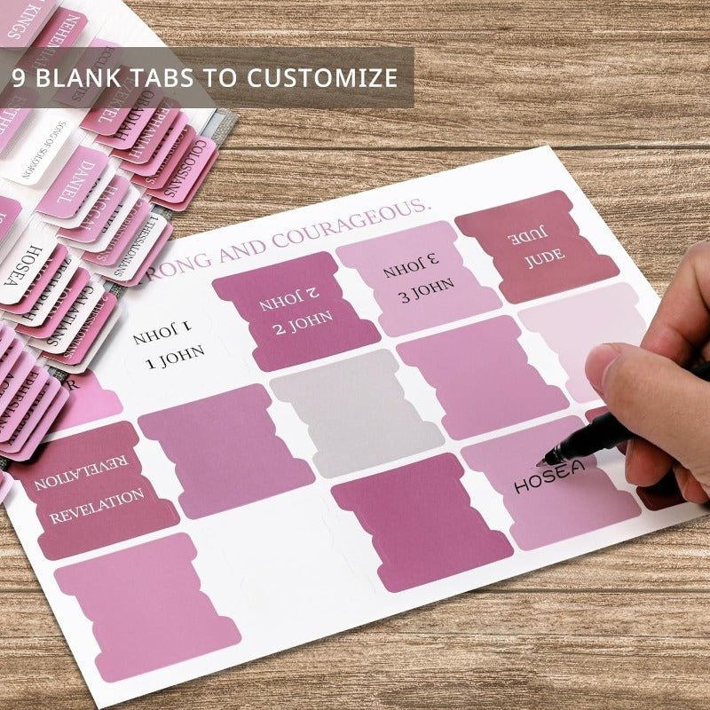 Biblio Bible Tab Set | 75 - Piece Laminated Bible Index Tabs, Waterproof, Easy Alignment - Hartwella