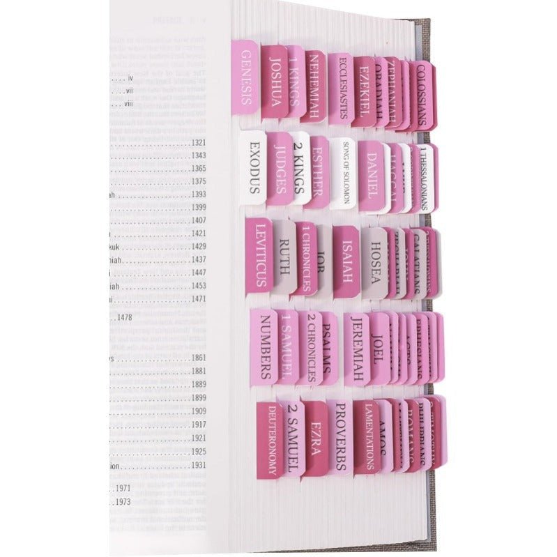 Biblio Bible Tab Set | 75 - Piece Laminated Bible Index Tabs, Waterproof, Easy Alignment - Hartwella