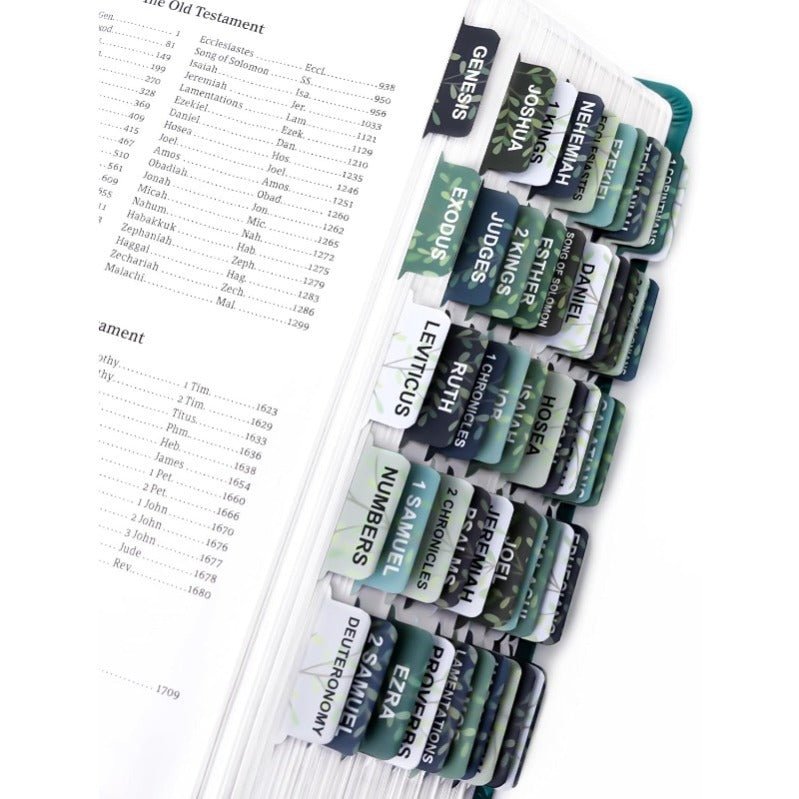 Biblio Bible Tab Set | 75 - Piece Laminated Bible Index Tabs, Waterproof, Easy Alignment - Hartwella