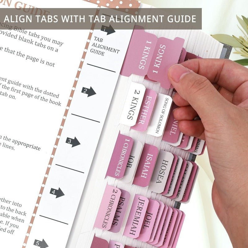 Biblio Bible Tab Set | 75 - Piece Laminated Bible Index Tabs, Waterproof, Easy Alignment - Hartwella