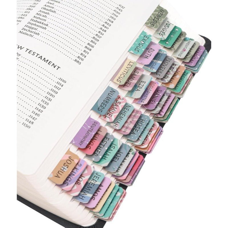 Biblio Bible Tab Set | 75 - Piece Laminated Bible Index Tabs, Waterproof, Easy Alignment - Hartwella