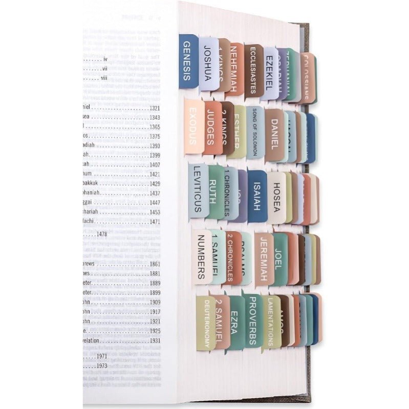 Biblio Bible Tab Set | 75 - Piece Laminated Bible Index Tabs, Waterproof, Easy Alignment - Hartwella