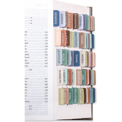 Biblio Bible Tab Set | 75 - Piece Laminated Bible Index Tabs, Waterproof, Easy Alignment - Hartwella