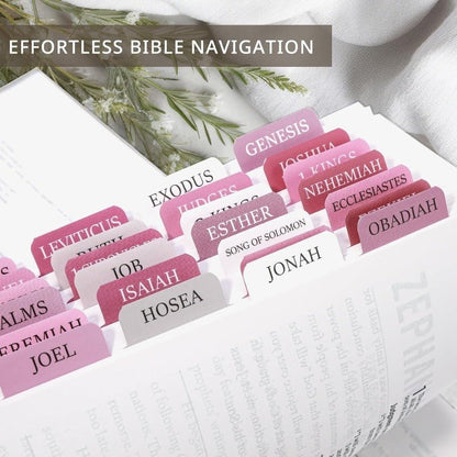Biblio Bible Tab Set | 75 - Piece Laminated Bible Index Tabs, Waterproof, Easy Alignment - Hartwella