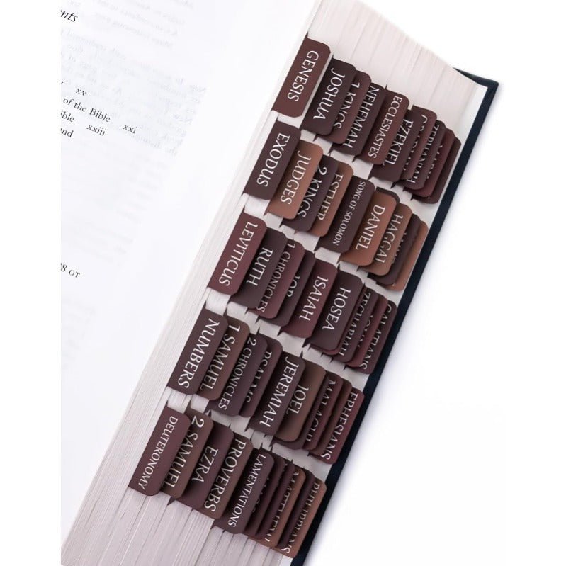 Biblio Bible Tab Set | 75 - Piece Laminated Bible Index Tabs, Waterproof, Easy Alignment - Hartwella