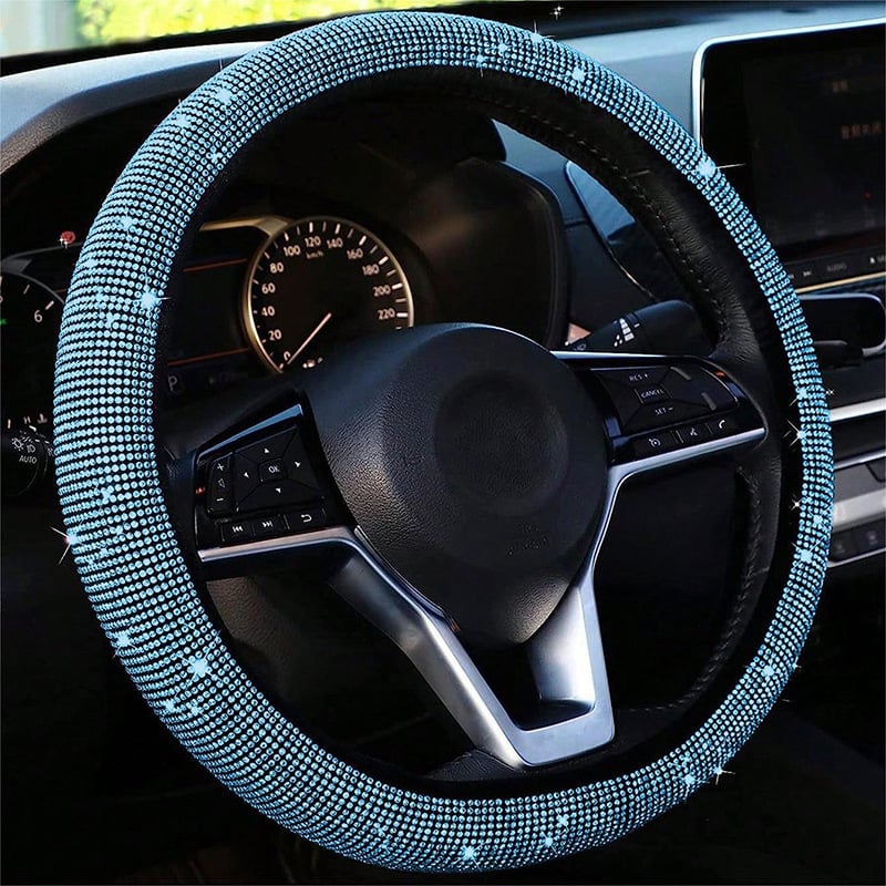 Bling Crystal Steering Wheel Cover | Rhinestone Design, Anti-Slip, Comfortable Fit - Hartwella