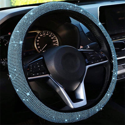 Bling Crystal Steering Wheel Cover | Rhinestone Design, Anti-Slip, Comfortable Fit - Hartwella