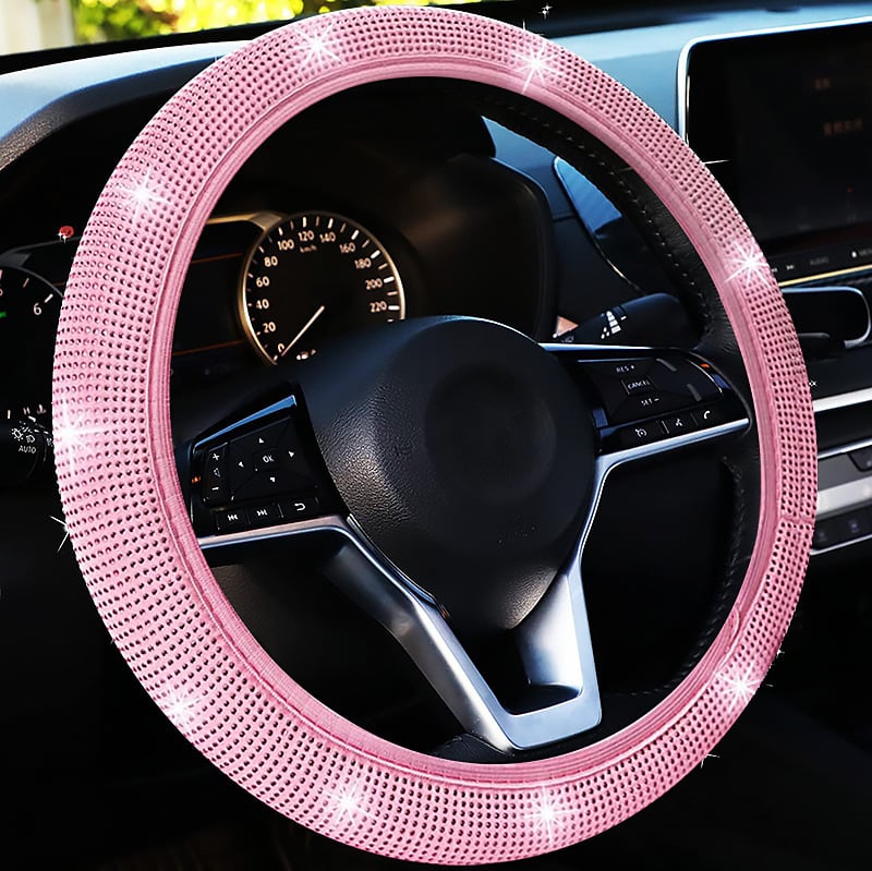 Bling Crystal Steering Wheel Cover | Rhinestone Design, Anti-Slip, Comfortable Fit - Hartwella