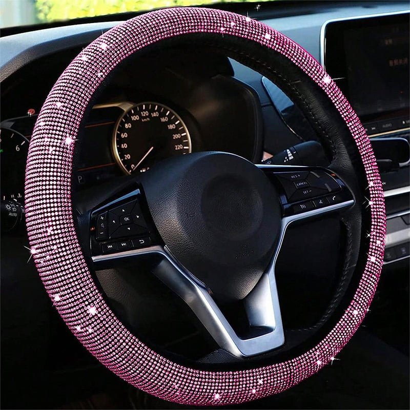 Bling Crystal Steering Wheel Cover | Rhinestone Design, Anti-Slip, Comfortable Fit - Hartwella