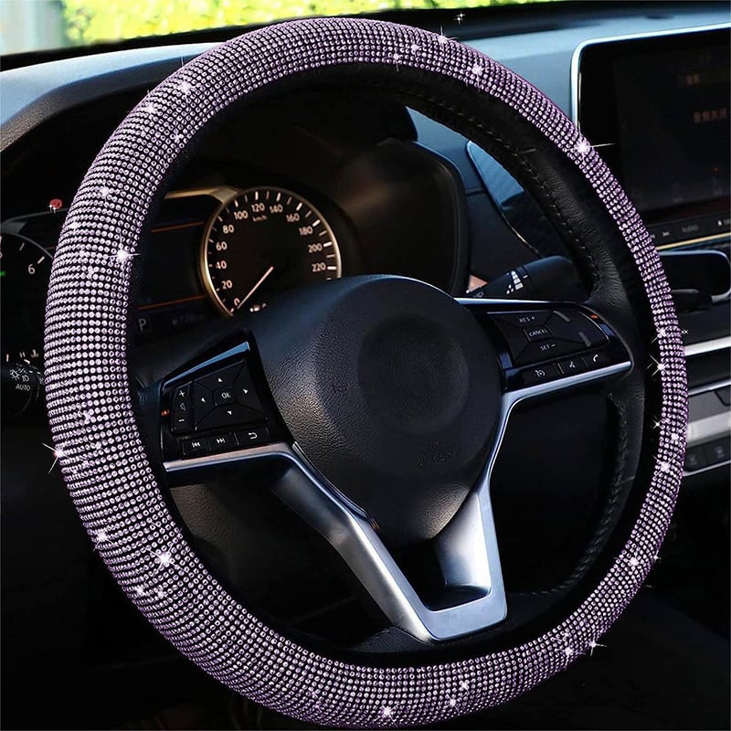 Bling Crystal Steering Wheel Cover | Rhinestone Design, Anti-Slip, Comfortable Fit - Hartwella