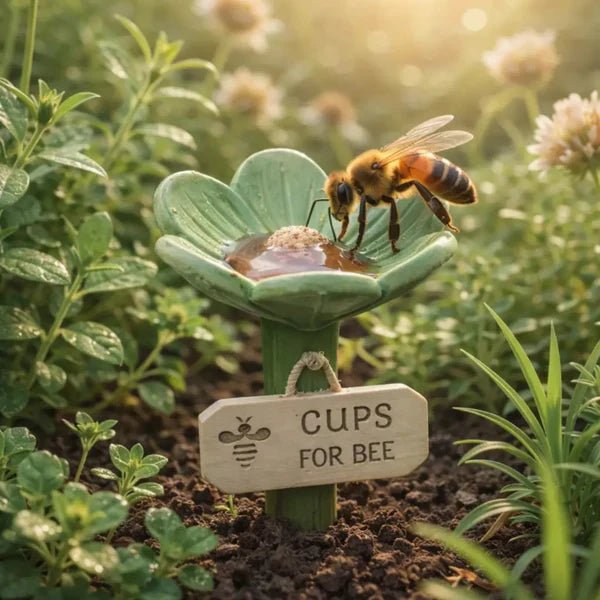 Bloom Bee Watering Station | Vibrant Resin Flower Design for Pollinators - Hartwella