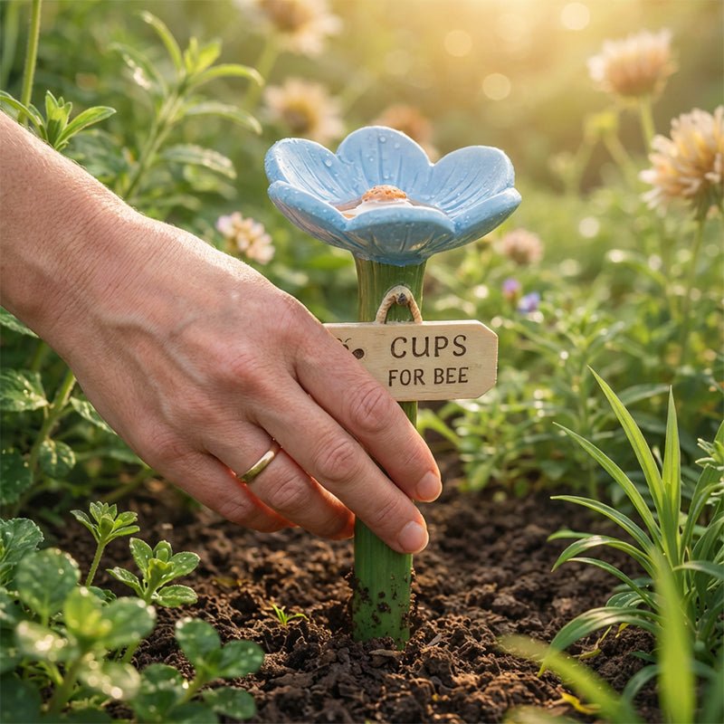 Bloom Bee Watering Station | Vibrant Resin Flower Design for Pollinators - Hartwella