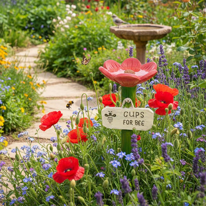 Bloom Bee Watering Station | Vibrant Resin Flower Design for Pollinators - Hartwella