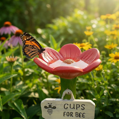 Bloom Bee Watering Station | Vibrant Resin Flower Design for Pollinators - Hartwella